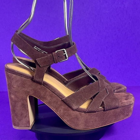 Splendid Shoes - Splendid Women's Piper Suede Platform Plum Purple Sandals Shoe Size 8